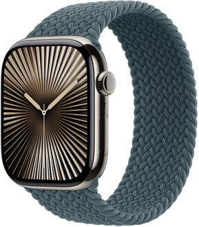 Apple Gevlochten solobandje voor de Apple Watch | 38/40/41/42 mm - Maat 8 - Lake Green Groen - 42 mm