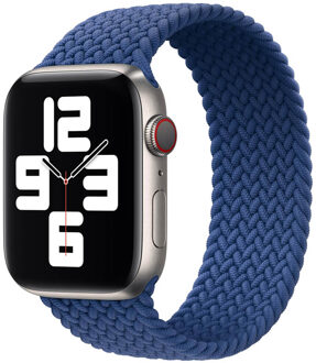 Apple Gevlochten solobandje voor de Apple Watch | 38/40/41/42 mm - Maat 9 - Atlantic Blue Blauw - 42 mm