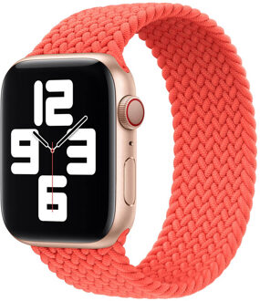 Apple Gevlochten solobandje voor de Apple Watch | 44/45/46/49 mm - Maat 10 - Electric Orange Oranje - 49 mm