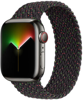 Apple Gevlochten solobandje voor de Apple Watch | 44/45/46/49 mm - Maat 11 - Black Unity Zwart - 49 mm