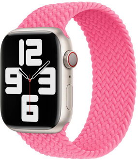 Apple Gevlochten solobandje voor de Apple Watch | 44/45/46/49 mm - Maat 11 - Flamingo Roze - 49 mm