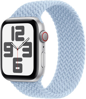 Apple Gevlochten solobandje voor de Apple Watch | 44/45/46/49 mm - Maat 11 - Light Blue Lichtblauw - 49 mm