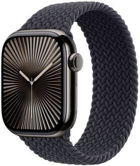 Apple Gevlochten solobandje voor de Apple Watch | 44/45/46/49 mm - Maat 3 - Midnight Zwart - 49 mm