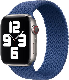 Apple Gevlochten solobandje voor de Apple Watch | 44/45/46/49 mm - Maat 4 - Atlantic Blue Blauw - 49 mm