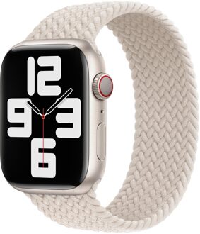 Apple Gevlochten solobandje voor de Apple Watch | 44/45/46/49 mm - Maat 5 - Starlight Sterrenlicht - 49 mm