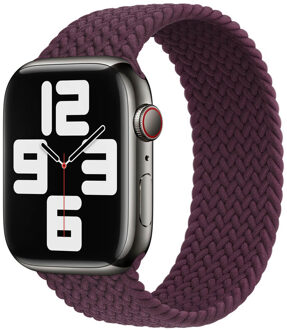 Apple Gevlochten solobandje voor de Apple Watch | 44/45/46/49 mm - Maat 6 - Dark Cherry Donkerrood - 49 mm