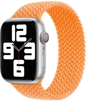 Apple Gevlochten solobandje voor de Apple Watch | 44/45/46/49 mm - Maat 8 - Bright Orange Oranje - 49 mm