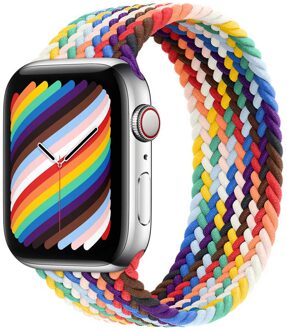 Apple Gevlochten solobandje voor de Apple Watch | 44/45/46/49 mm - Maat 9 - Pride Edition Meerkleurig - 49 mm