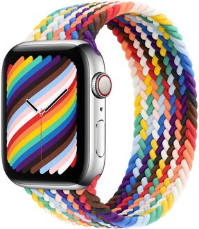 Apple Gevlochten solobandje voor de Apple Watch Series 1 - 11 / SE / Ultra (44/45/46/49 mm) - Maat 1 - Pride Edition Meerkleurig - 49 mm