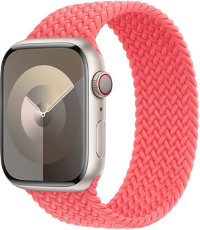 Apple Gevlochten solobandje voor de Apple Watch Series 1 - 11 / SE / Ultra (44/45/46/49 mm) - Maat 12 - Guava Roze - 49 mm