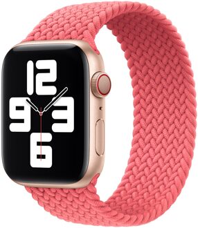Apple Gevlochten solobandje voor de Apple Watch Series 1 - 11 / SE / Ultra (44/45/46/49 mm) - Maat 4 - Pink Punch Roze - 49 mm