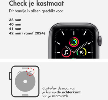 Apple Gevlochten solobandje voor de Apple Watch Series 1 - 9 / SE (38/40/41 mm) | Series 10 / 11 (42 mm) - Maat 2 - Clay Grijs - 41 mm