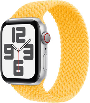 Apple Gevlochten solobandje voor de Apple Watch Series 1 - 9 / SE (38/40/41 mm) | Series 10 / 11 (42 mm) - Maat 4 - Sunshine Geel - 41 mm