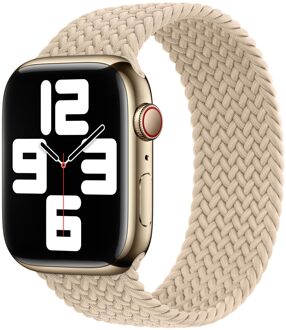 Apple Gevlochten solobandje voor de Apple Watch Series 1 - 9 / SE (38/40/41 mm) | Series 10 / 11 (42 mm) - Maat 7 - Beige - 41 mm