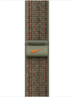 Apple Geweven sportbandje van Nike - Sequoia/oranje (41 mm) Armband