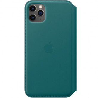 Apple iPhone 11 Pro Max Leather Folio Pauwenblauw