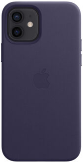 Apple iPhone 12 / 12 Pro Back Cover met MagSafe Leer Donkerviolet