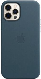 Apple iPhone 12 en 12 Pro Back Cover met MagSafe Leer Baltisch Blauw