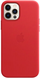 Apple iPhone 12 en 12 Pro Back Cover met MagSafe Leer RED