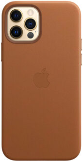 Apple iPhone 12 en 12 Pro Back Cover met MagSafe Leer Zadelbruin