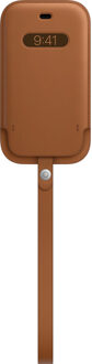 Apple iPhone 12 (Pro) Leren Sleeve met MagSafe Zadelbruin