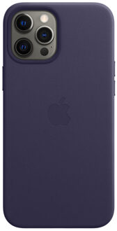 Apple iPhone 12 Pro Max Back Cover met MagSafe Leer Donkerviolet