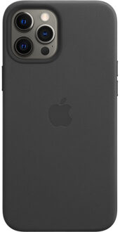 Apple iPhone 12 Pro Max Back Cover met MagSafe Leer Zwart