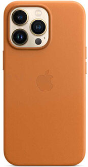 Apple iPhone 13 Pro Max Back Cover met MagSafe Leer Goudbruin