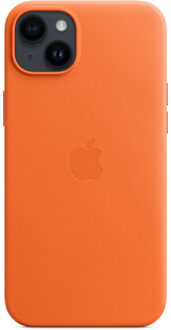 Apple Leather Backcover MagSafe voor de iPhone 14 Plus - Oranje