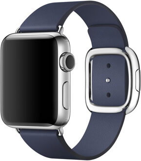 Apple Leather Band Modern Buckle M Voor Apple Watch Series 1 T/m 6 / Se - 38/40mm - Blauw