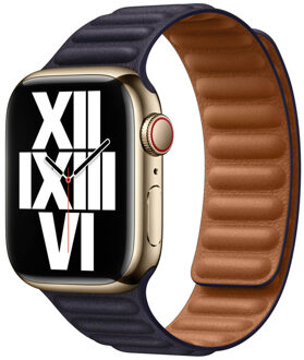 Apple Leather Link bandje voor de Apple Watch | 38/40/41/42 mm - Maat S/M - Ink Blauw - 42 mm