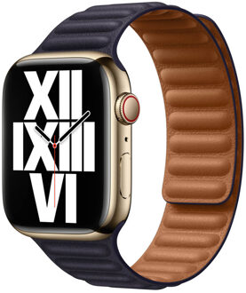 Apple Leather Link bandje voor de Apple Watch | 44/45/46/49 mm - Maat M/L - Ink Blauw - 49 mm