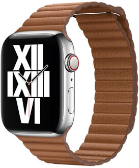 Apple Leather Loop L voor de Apple Watch Series 1-9 / SE / Ultra (2) - 42/44/45/49 mm - Saddle Brown Bruin - 49 mm