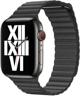 Apple Leather Loop L voor de Apple Watch Series 1-9 / SE / Ultra (2) - 42/44/45/49 mm - Zwart - 49 mm