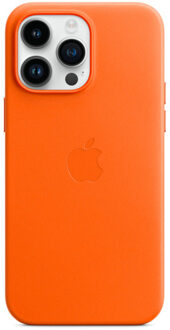 Apple Leather MagSafe Case iPhone 14 Pro Max Orange Oranje