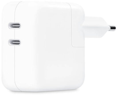 Apple Lichtnetadapter van 35 W met twee USB-C-poorten Oplader Wit