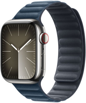 Apple Magnetic Link-bandje FineWoven voor de Apple Watch Series 1-9 / SE - 38/40/41 mm - Maat S/M - Pacific Blue Blauw - 41 mm