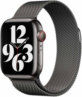 Apple Milanese Loop Band voor de Apple Watch Series 1 t/m 11 / SE / Ultra (44/45/46/49 mm) - Graphite Donkergrijs - 49 mm