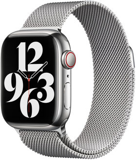 Apple Milanese Loop Band voor de Apple Watch Series 1 t/m 9 / SE (38/40/41 mm) | Series 10 / 11 (42 mm) - Silver Zilver - 41 mm