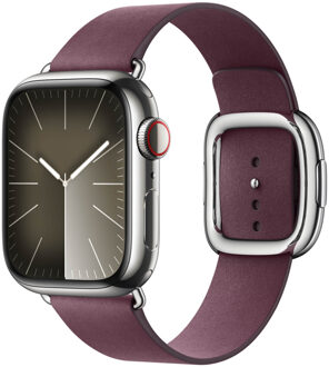 Apple Modern Buckle FineWoven voor de Apple Watch Series 1-9 / SE - 38/40/41 mm - Maat L - Mulberry Donkerrood - 41 mm
