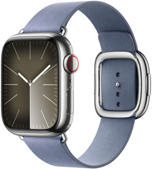 Apple Modern Buckle FineWoven voor de Apple Watch Series 1 t/m 9 / SE (38/40/41 mm) | Series 10 / 11 (42 mm) - Maat L - Lavender Blue Blauw - 41 mm