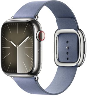 Apple Modern Buckle FineWoven voor de Apple Watch Series 1 t/m 9 / SE (38/40/41 mm) | Series 10 / 11 (42 mm) - Maat S - Lavender Blue Blauw - 41 mm