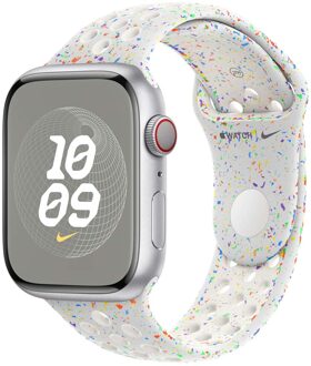 Apple Nike Sport Band voor de Apple Watch Series 1 t/m 11 / SE / Ultra (44/45/46/49 mm) - Maat M/L - Pure Platinum Wit - 49 mm