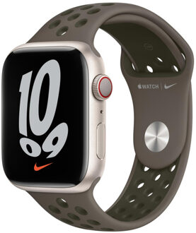 Apple Nike Sport Band voor de Apple Watch Series 1 t/m 11 / SE / Ultra (44/45/46/49 mm) - Olive Gray / Cargo Khaki Bruin - 49 mm