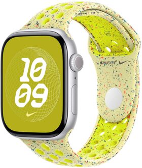 Apple Nike Sport Band voor de Apple Watch Series 1 t/m 9 / SE (38/40/41 mm) | Series 10 / 11 (42 mm) - Maat M/L - Volt Splash Geel - 41 mm
