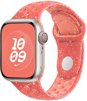 Apple Nike Sport Band voor de Apple Watch Series 1 t/m 9 / SE (38/40/41 mm) | Series 10 / 11 (42 mm) - Maat S/M - Magic Ember Roze - 41 mm