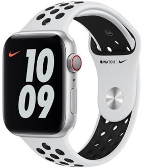 Apple Nike Sport Band voor de Apple Watch Series 1 t/m 9 / SE (38/40/41 mm) | Series 10 (42 mm) - Pure Platinum/Black Wit - 41 mm