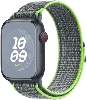 Apple Nike Sport Loop Band voor de Apple Watch Series 1 t/m 11 / SE / Ultra (44/45/46/49 mm) - Bright Green & Blue Meerkleurig - 49 mm