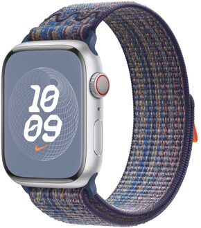Apple Nike Sport Loop Band voor de Apple Watch Series 1 t/m 11 / SE / Ultra (44/45/46/49 mm) - Game Royal & Orange Meerkleurig - 49 mm