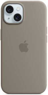 Apple Silicone Backcover MagSafe voor de Apple iPhone 15 - Clay Grijs